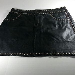 Steve Madden Studded Blk. Leather Skirt.
